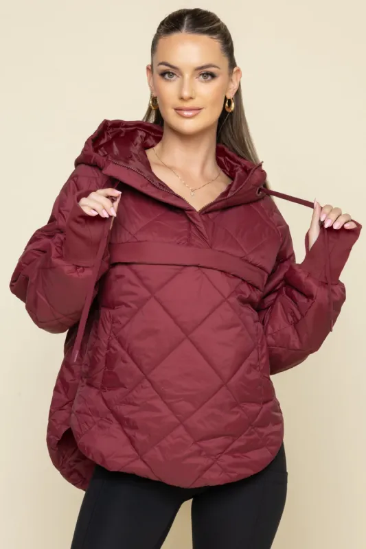 Pillow Packable Puffer Jacket - Crimson sold by POPFLEX