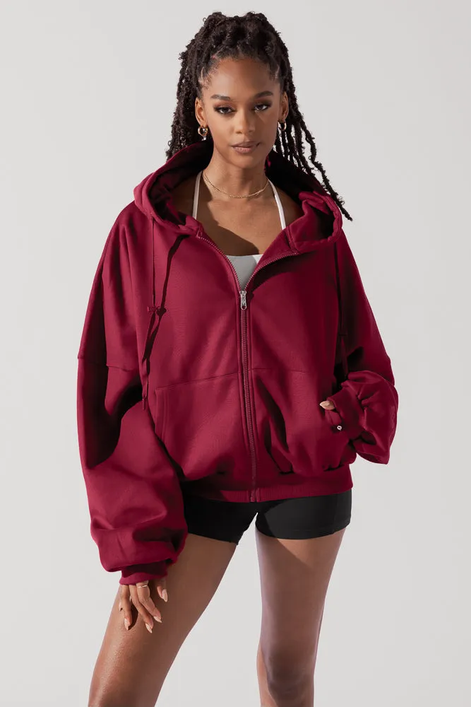 Zip Cloud Hoodie - Crimson sold by POPFLEX product image thumbnail 5