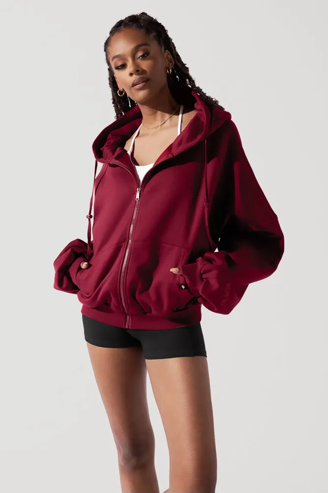 Zip Cloud Hoodie - Crimson sold by POPFLEX