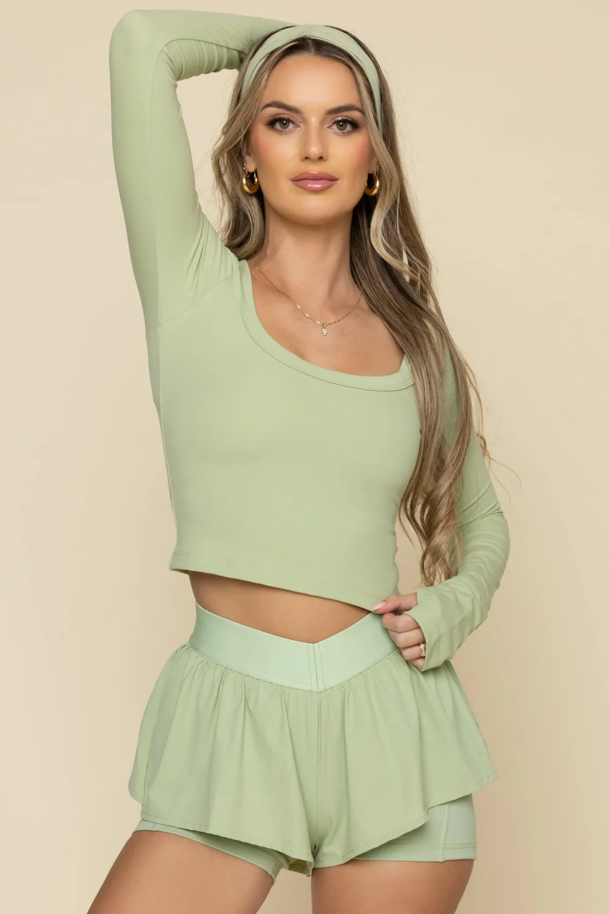 Your Favorite Long Sleeve Reversible Top - Pistachio sold by POPFLEX