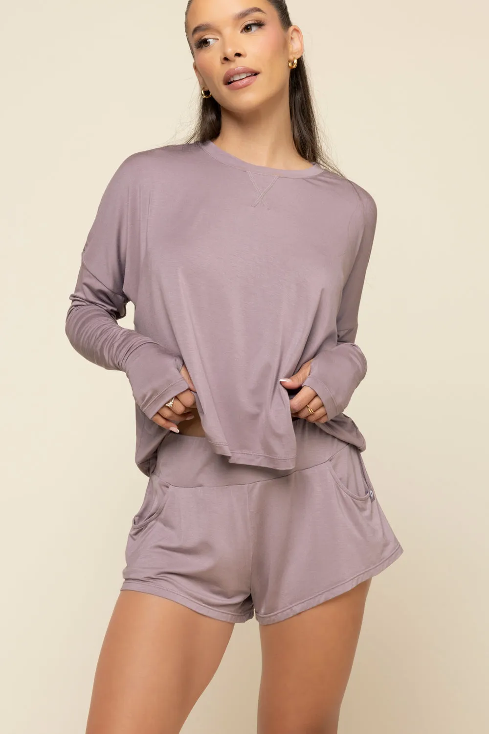 Perfect Lounge Shorts - Dusty Mauve sold by POPFLEX