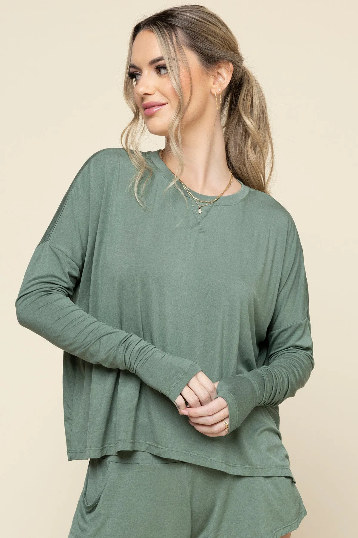 The Perfect Long Sleeve Top - Leaf Green sold by POPFLEX product image thumbnail 4