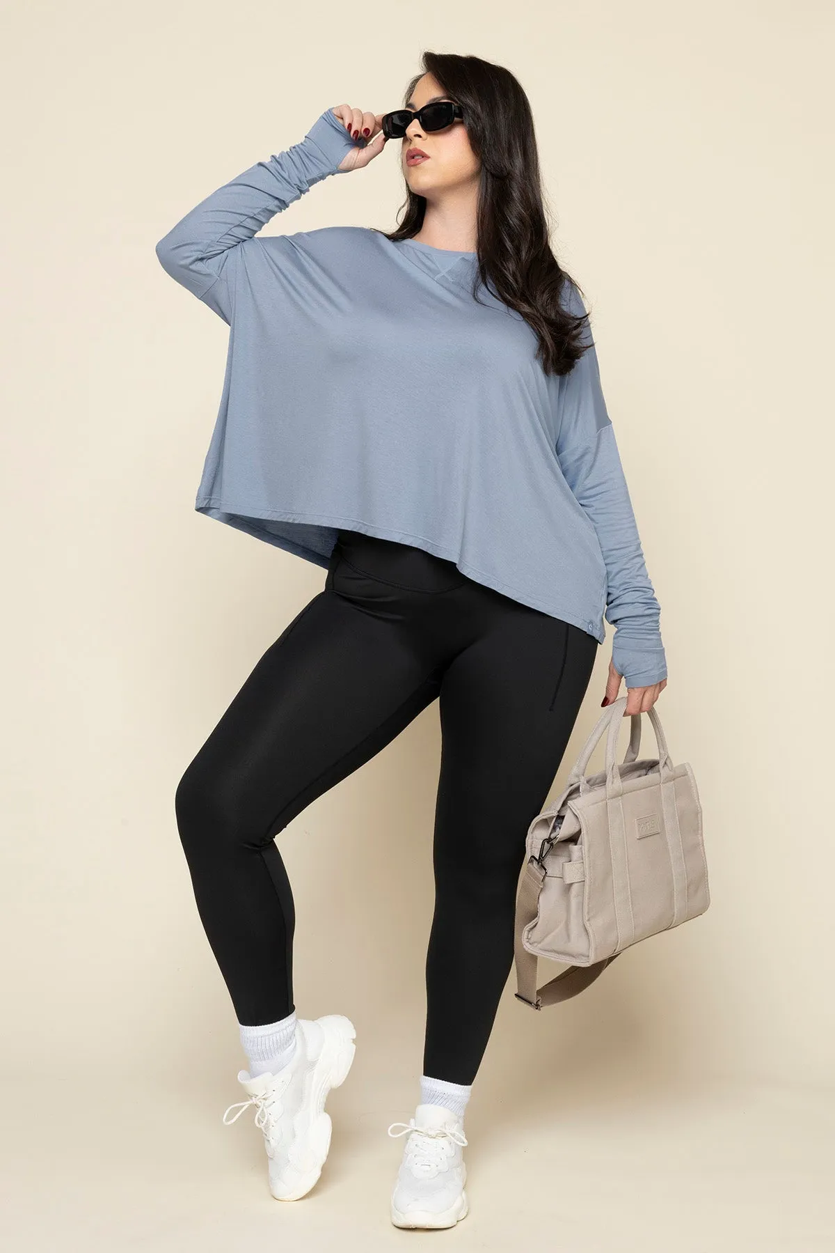The Perfect Long Sleeve Top - Dusty Blue sold by POPFLEX product image thumbnail 2