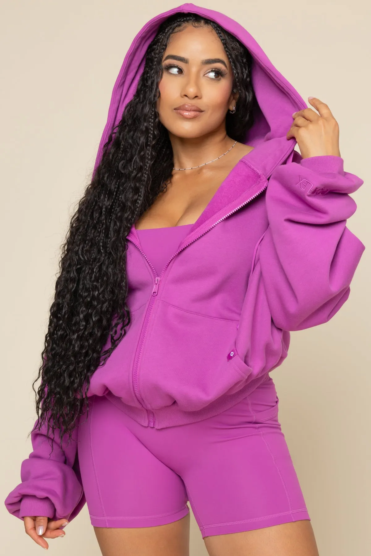Zip Cloud Hoodie - Royal Orchid sold by POPFLEX