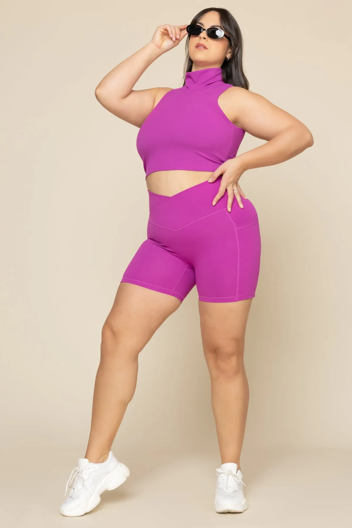 Crisscross Hourglass® Midi Short with Pockets - Royal Orchid sold by POPFLEX product image thumbnail 5