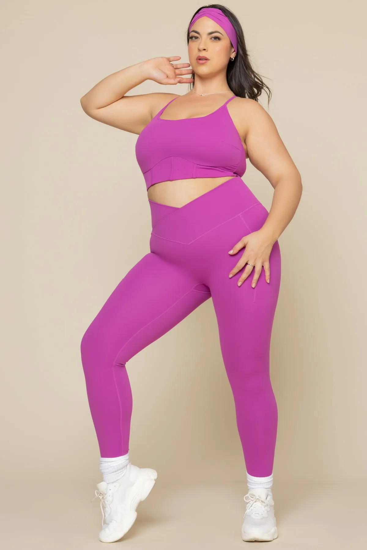 Crisscross Hourglass® Legging with Pockets - Royal Orchid sold by POPFLEX product image thumbnail 4