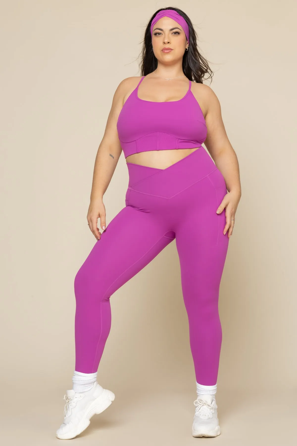 Crisscross Hourglass® Legging with Pockets - Royal Orchid sold by POPFLEX product image thumbnail 2