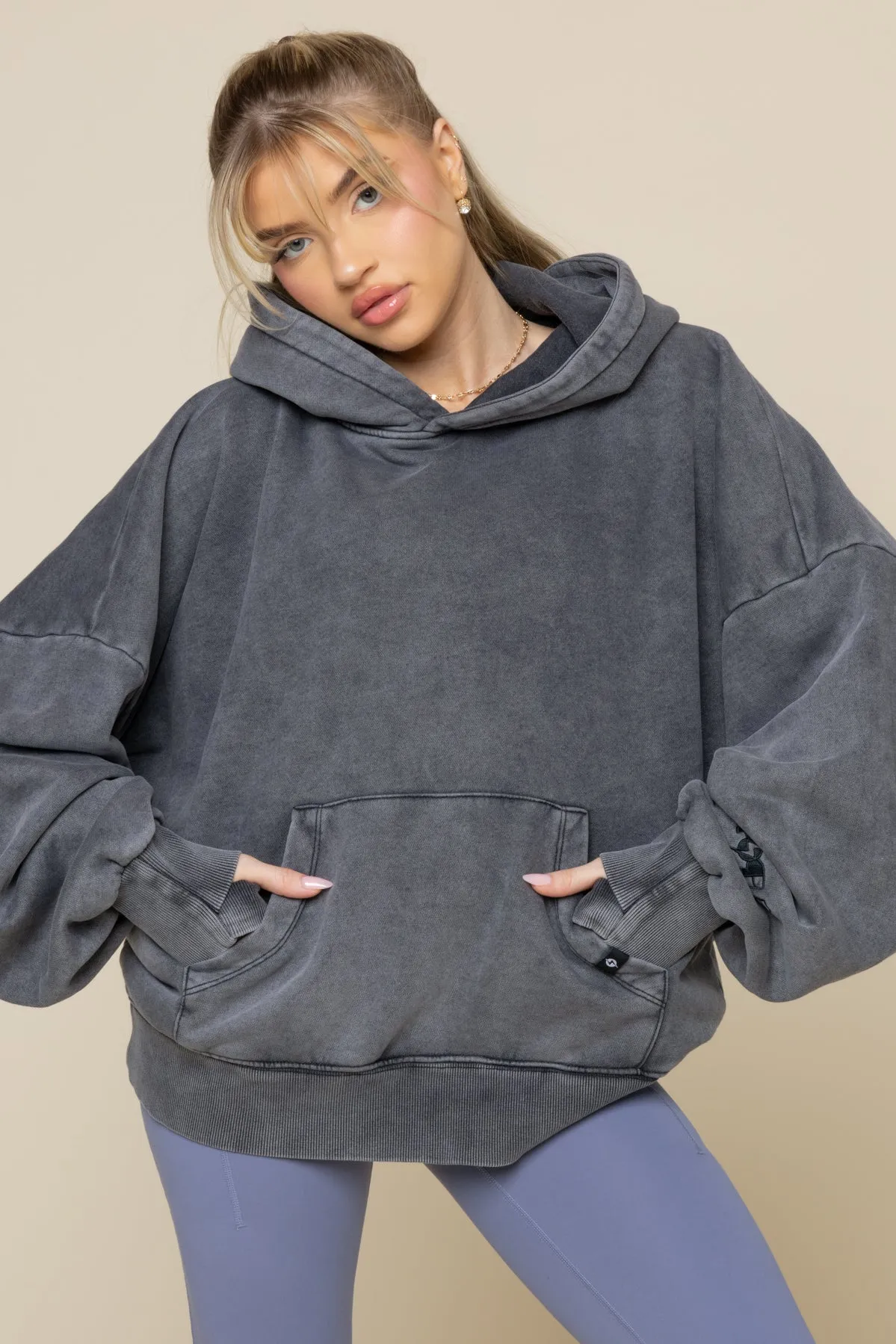 Boxy Boyfriend Hoodie - Vintage Black sold by POPFLEX product image thumbnail 5