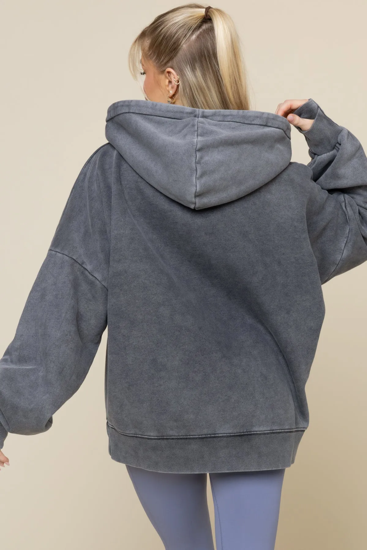 Boxy Boyfriend Hoodie - Vintage Black sold by POPFLEX product image thumbnail 3