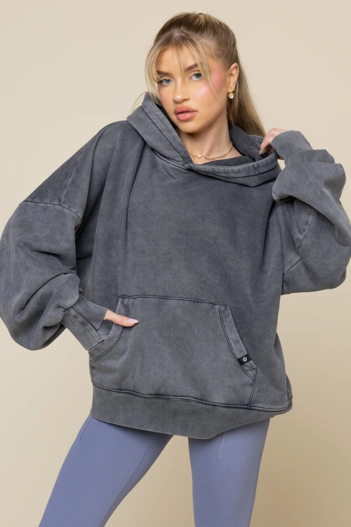 Boxy Boyfriend Hoodie - Vintage Black sold by POPFLEX product image thumbnail 2