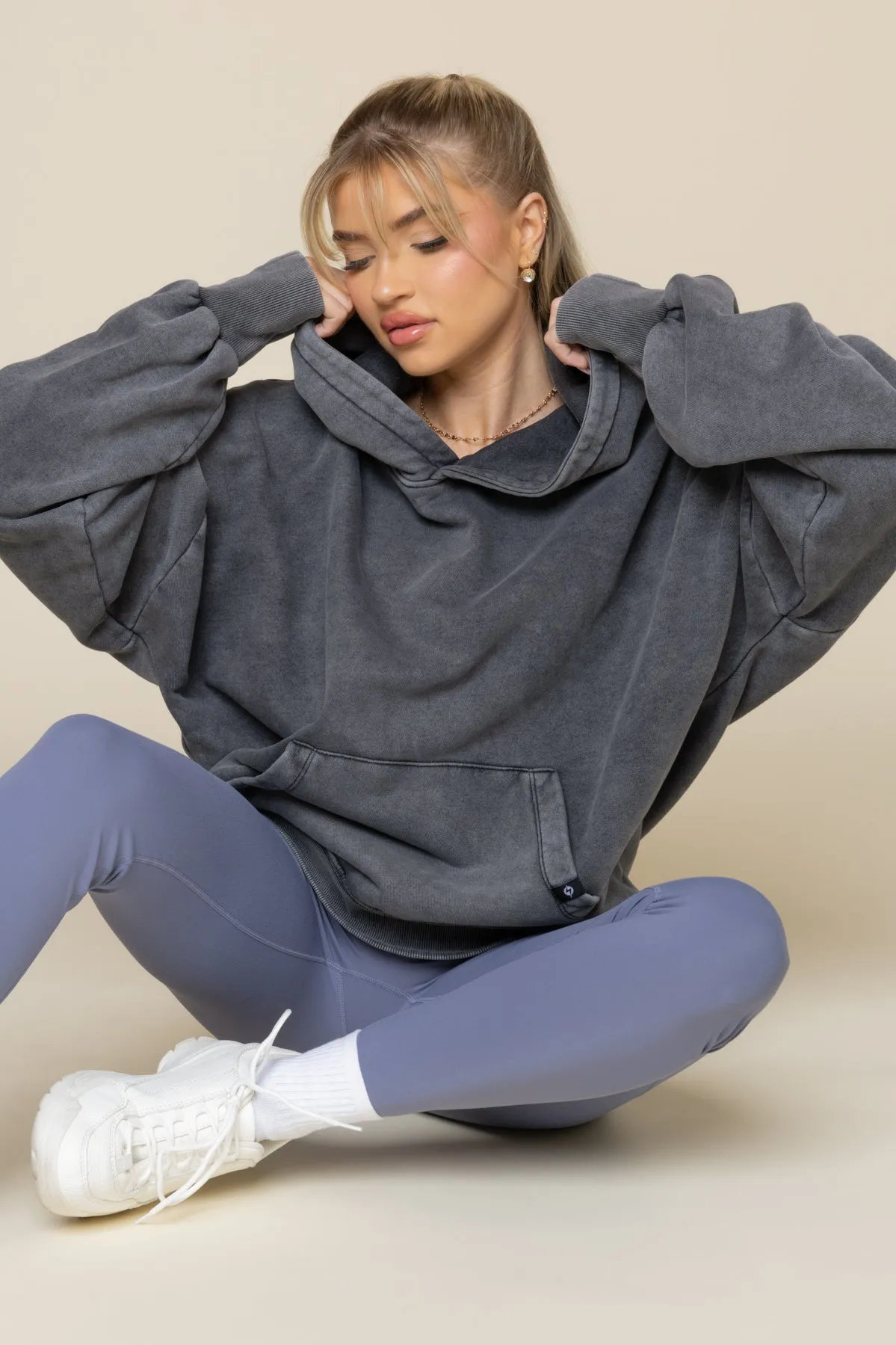 Boxy Boyfriend Hoodie - Vintage Black sold by POPFLEX