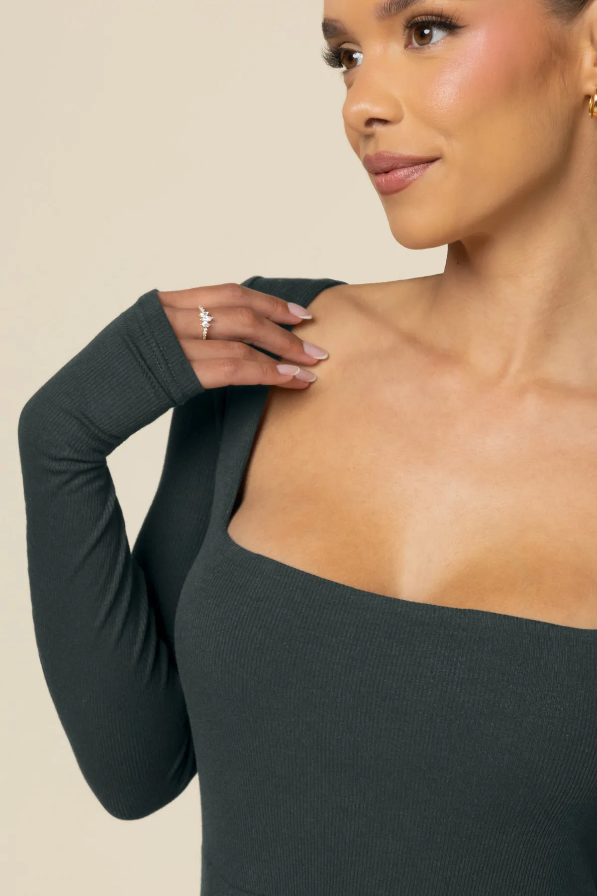 Go With The Flow Long Sleeve Jumpsuit - Deep Forest sold by POPFLEX product image thumbnail 3