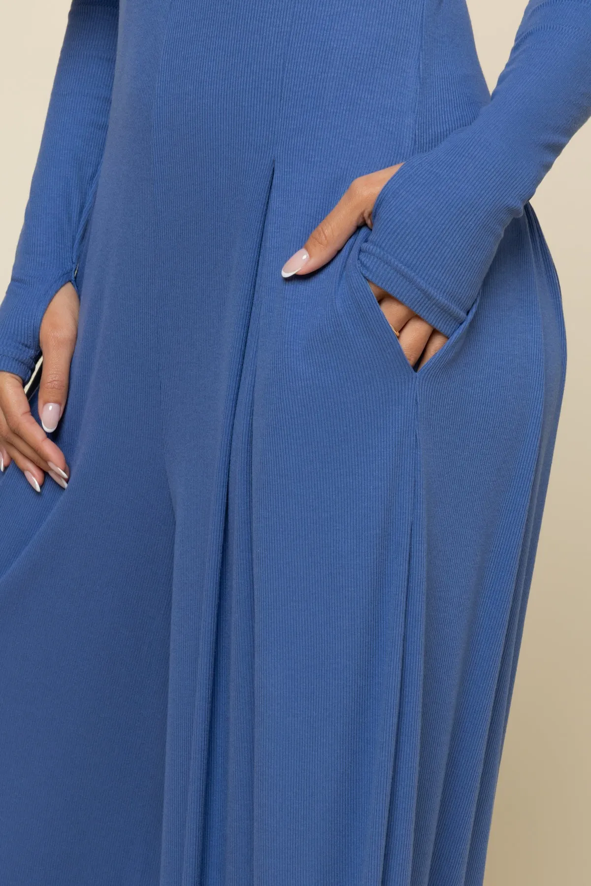 Go With The Flow Long Sleeve Jumpsuit - Blue Horizon sold by POPFLEX product image thumbnail 4