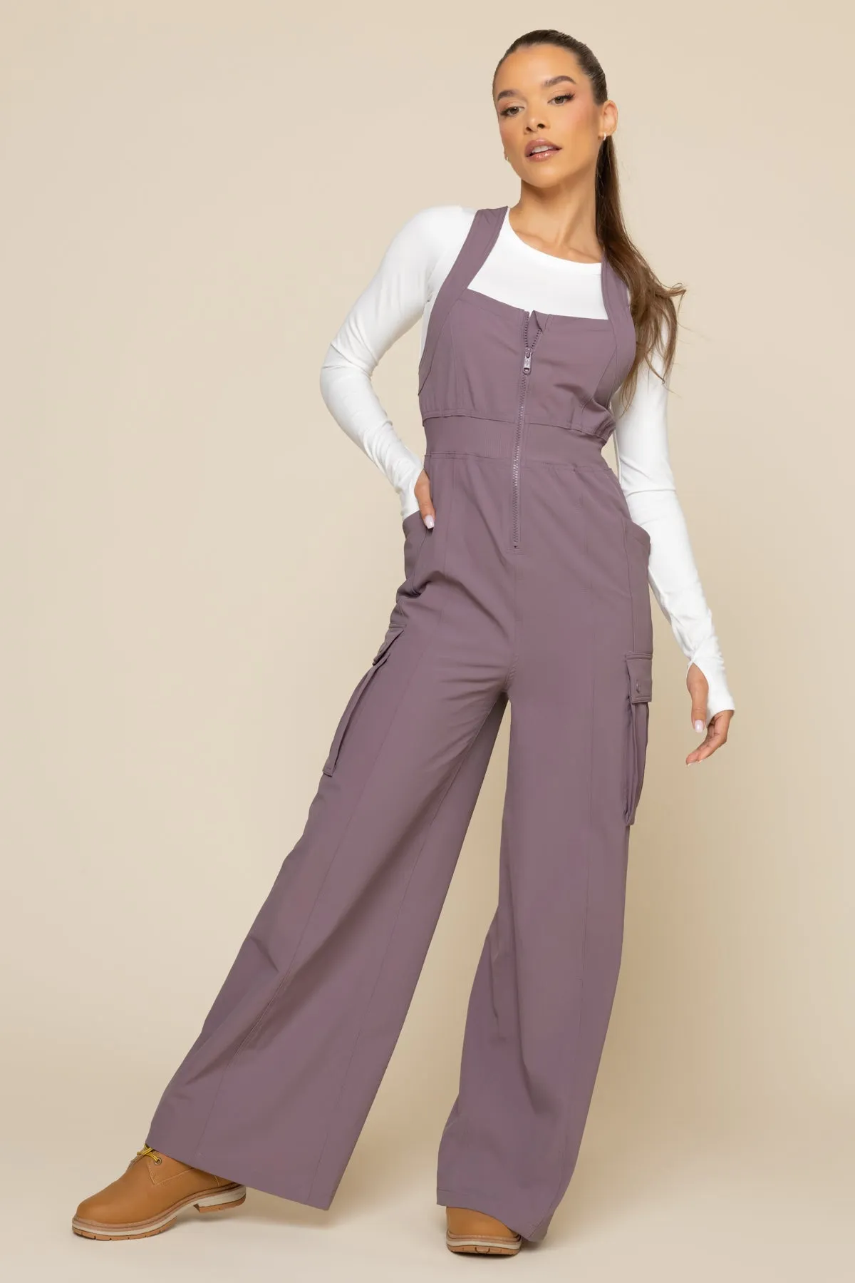 Take a Hike Overalls - Dusty Mauve sold by POPFLEX product image thumbnail 2