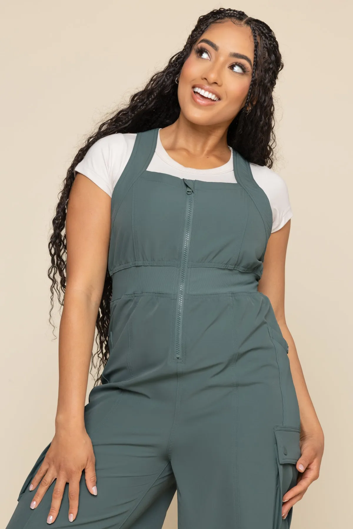 Take a Hike Overalls - Fog Green sold by POPFLEX product image thumbnail 2