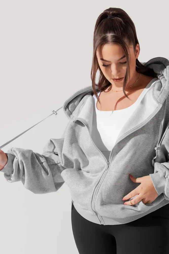 Zip Cloud Hoodie - Heather Grey sold by POPFLEX product image thumbnail 4