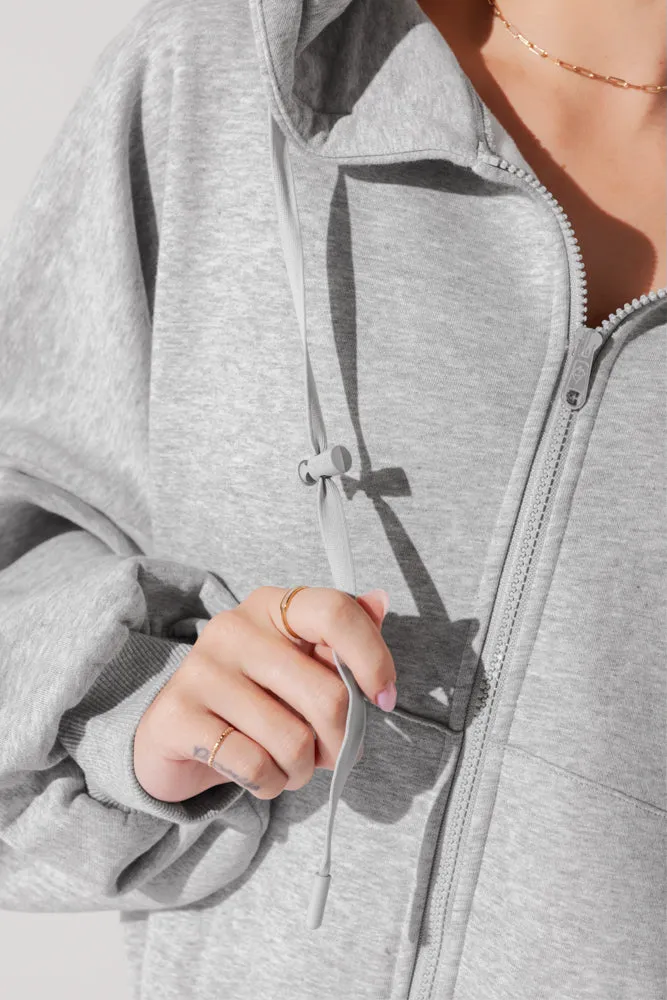 Zip Cloud Hoodie - Heather Grey sold by POPFLEX product image thumbnail 3