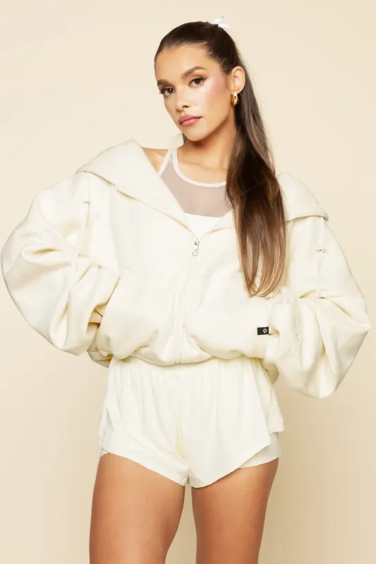 Zip Cloud Hoodie - Ivory sold by POPFLEX