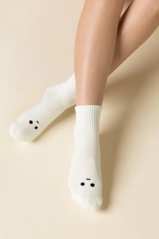 Mixed Emotions Crew Socks - Meh Face sold by POPFLEX