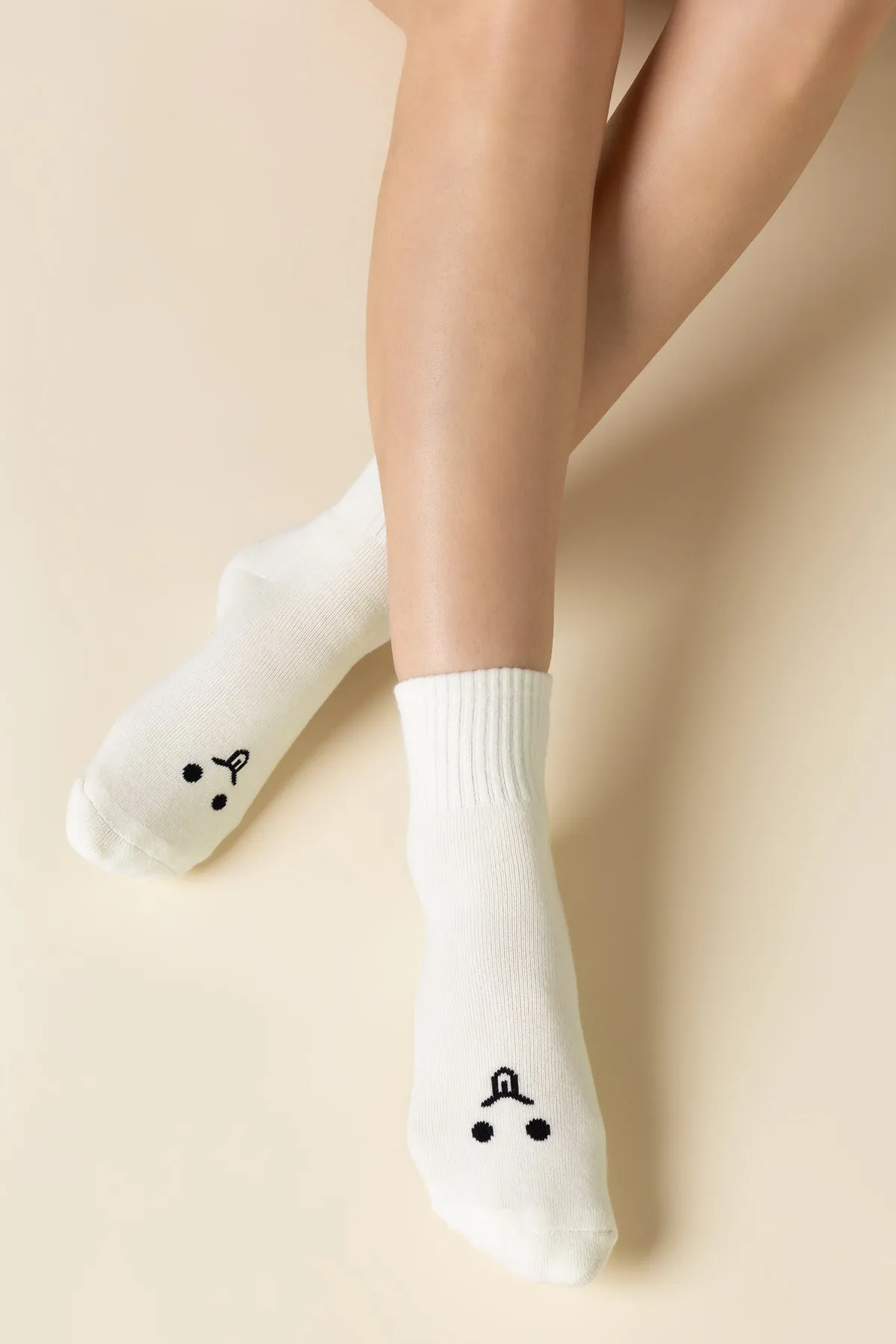 Mixed Emotions Crew Socks - Silly Face sold by POPFLEX