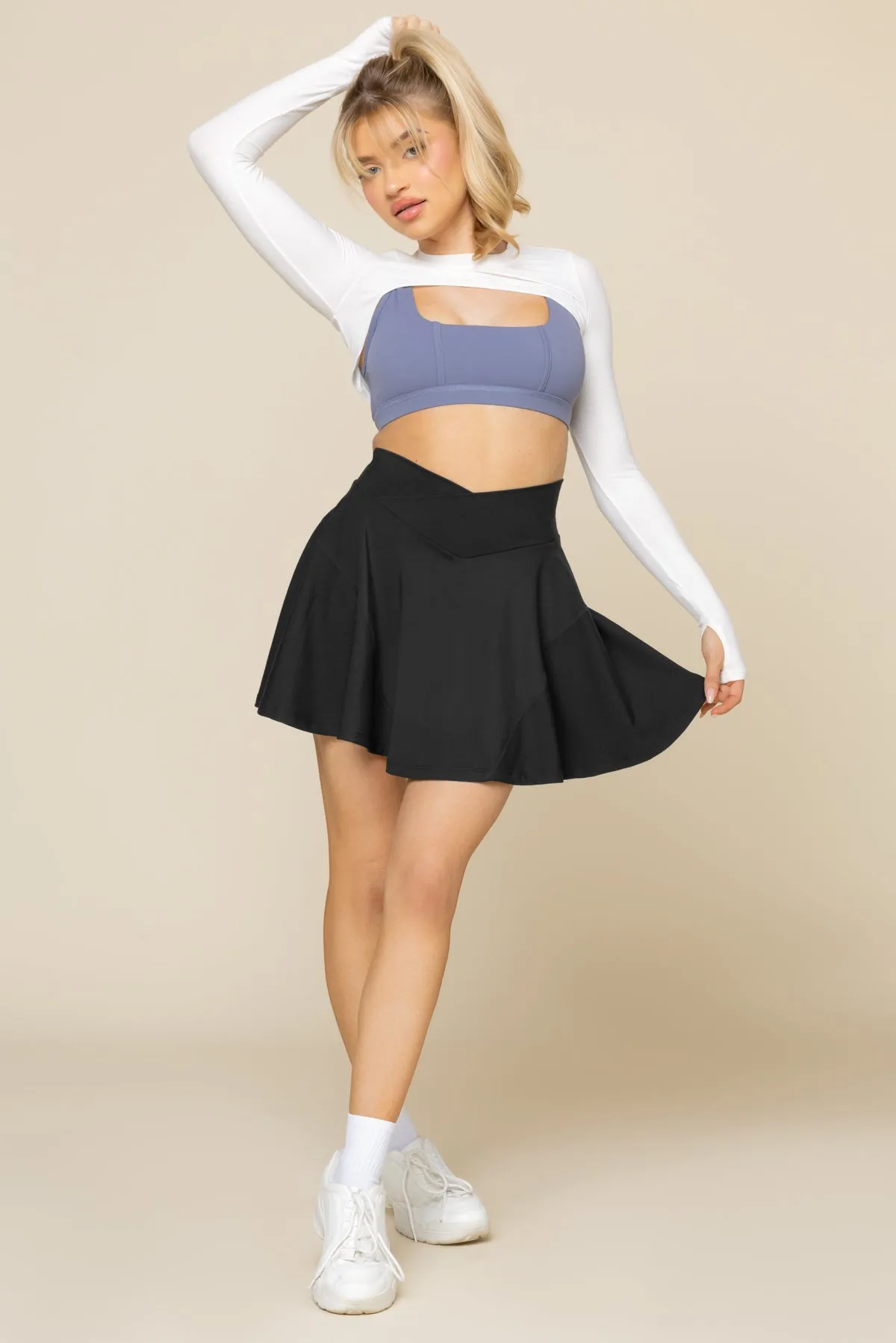 Crisscross Hourglass® Twirl Skort (Longer) - Black sold by POPFLEX product image thumbnail 2