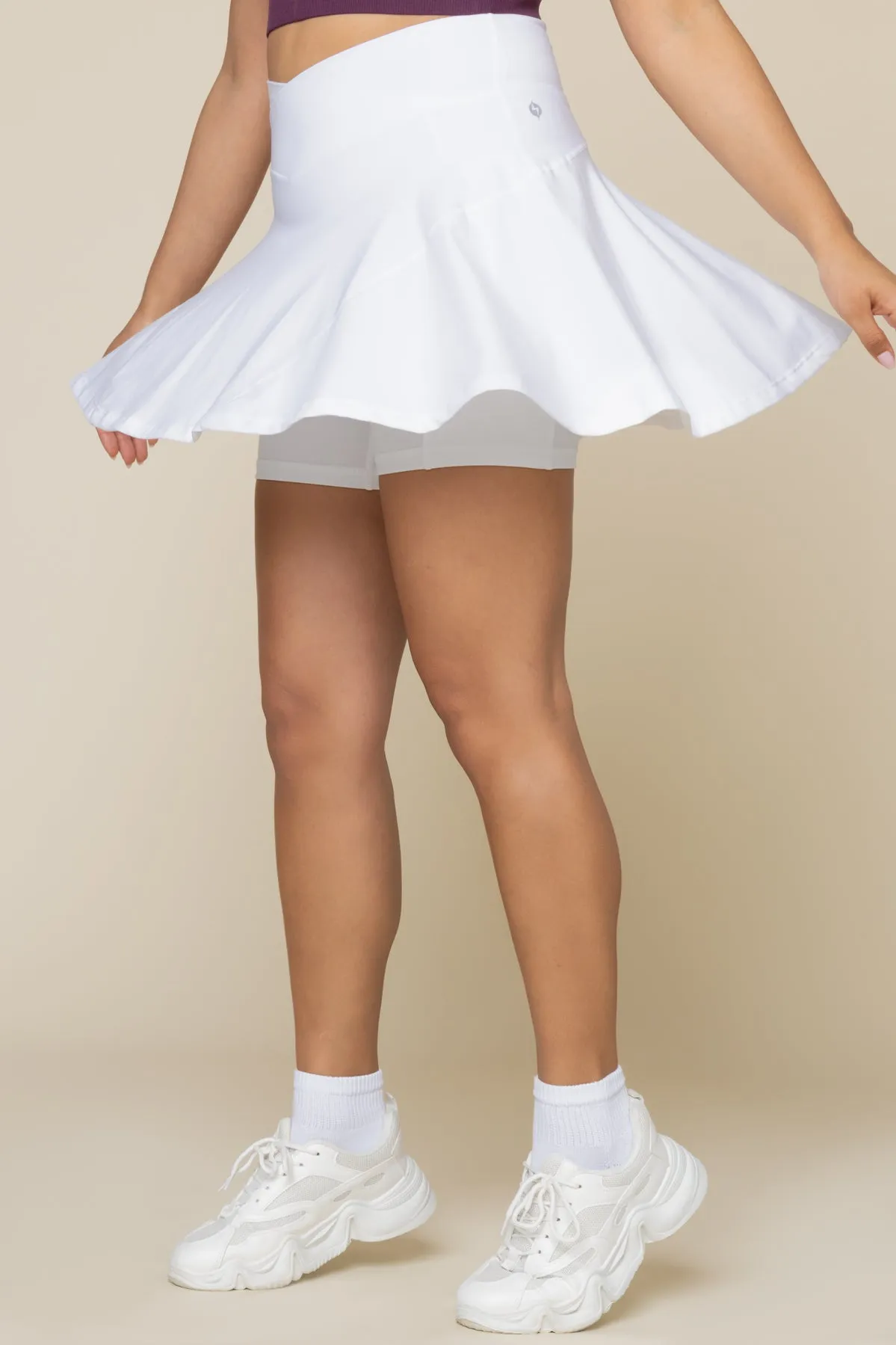 Crisscross Hourglass® Twirl Skort (Longer) - White sold by POPFLEX product image thumbnail 3