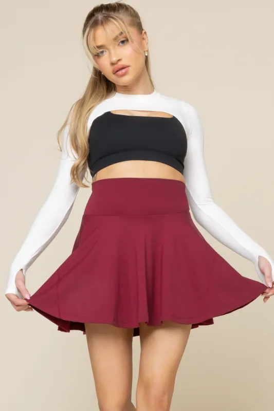 Twirl Skort (Longer) - Ruby sold by POPFLEX