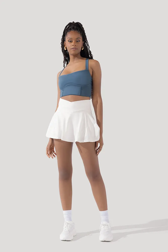 Crisscross Hourglass® Twirl Skort - White sold by POPFLEX