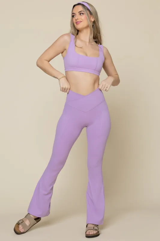 Crisscross Hourglass® Flared Leggings with Pockets - Mystic Purple sold by POPFLEX