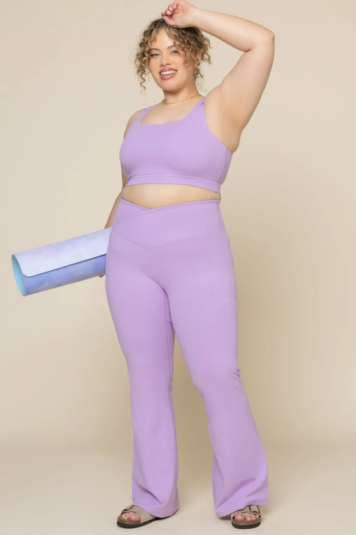 Crisscross Hourglass® Flared Legging with Pockets - Mystic Purple sold by POPFLEX product image thumbnail 2