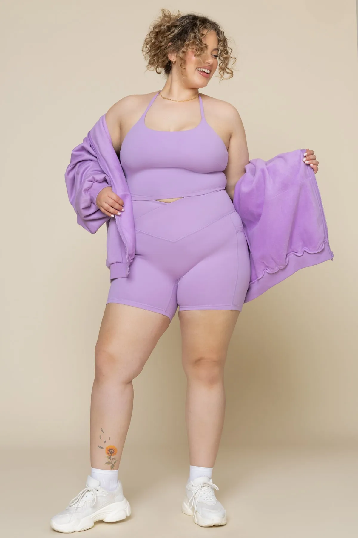 Crisscross Hourglass® Midi Short with Pockets - Mystic Purple sold by POPFLEX product image thumbnail 2