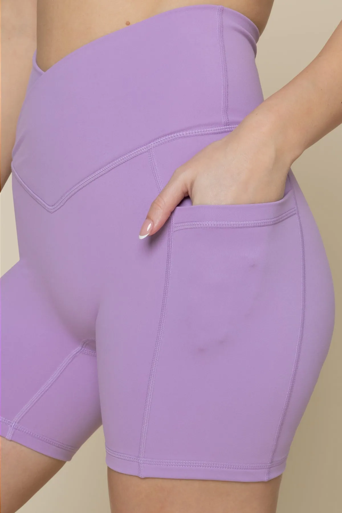 Crisscross Hourglass® Midi Short with Pockets - Mystic Purple sold by POPFLEX product image thumbnail 5