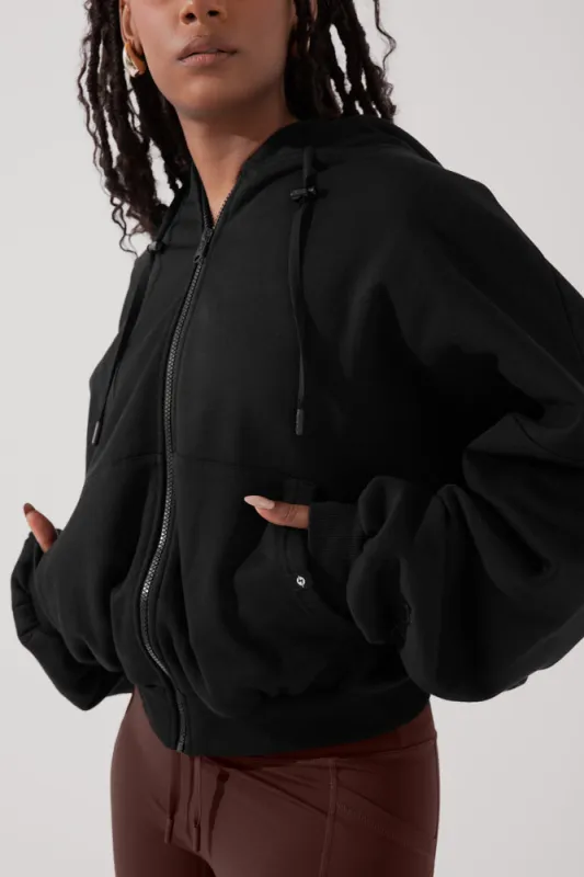 Zip Cloud Hoodie - Black sold by POPFLEX