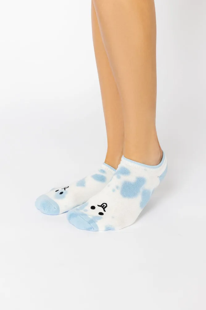 Silly Face Low Rise Socks - Blue Tie Dye sold by POPFLEX product image thumbnail 2