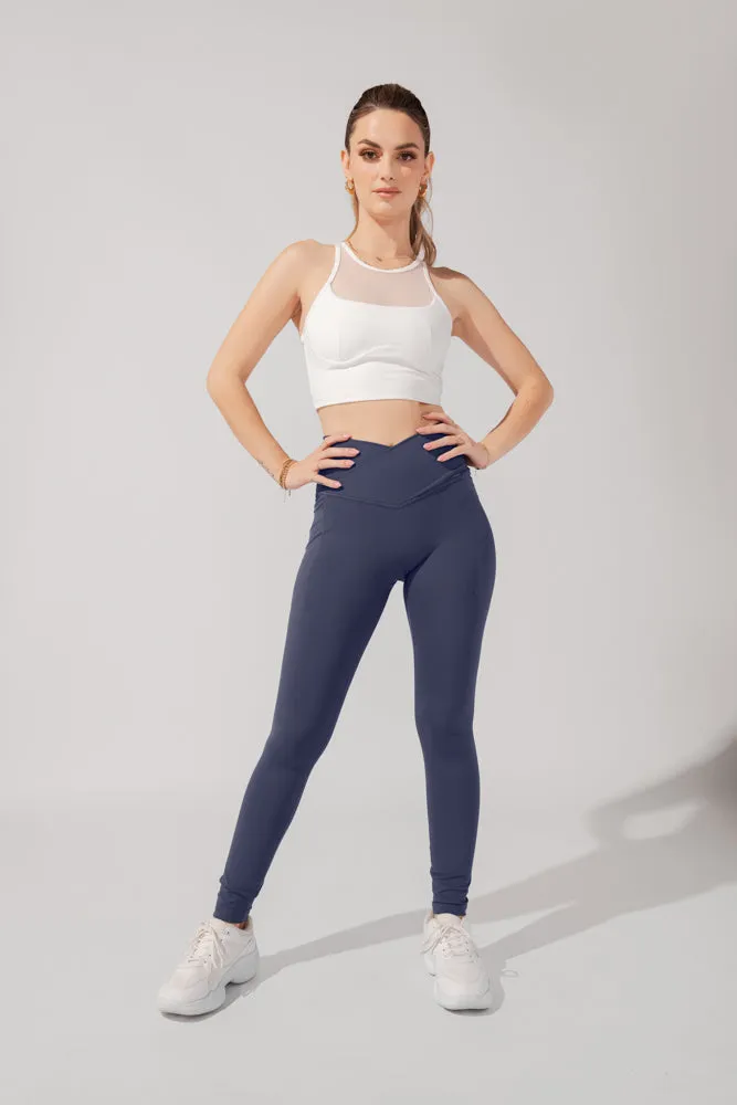 Crisscross Hourglass® Leggings with Pockets (Pet Hair Resistant) - Navy sold by POPFLEX product image thumbnail 4