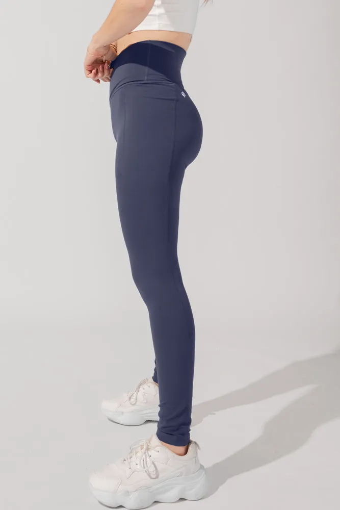 Crisscross Hourglass® Leggings with Pockets (Pet Hair Resistant) - Navy sold by POPFLEX product image thumbnail 5