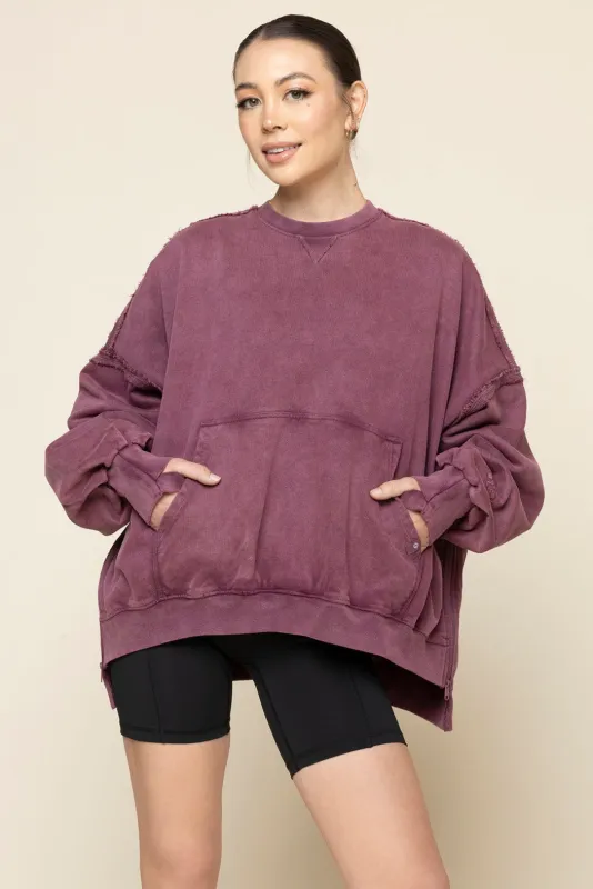 Boxy Crewneck - Vintage Plum sold by POPFLEX