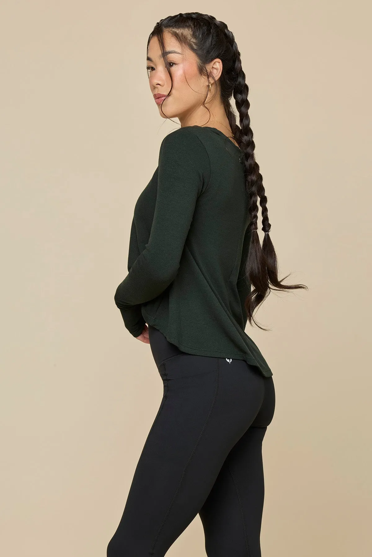 Go With The Flow Long Sleeve Top - Deep Forest sold by POPFLEX product image thumbnail 3