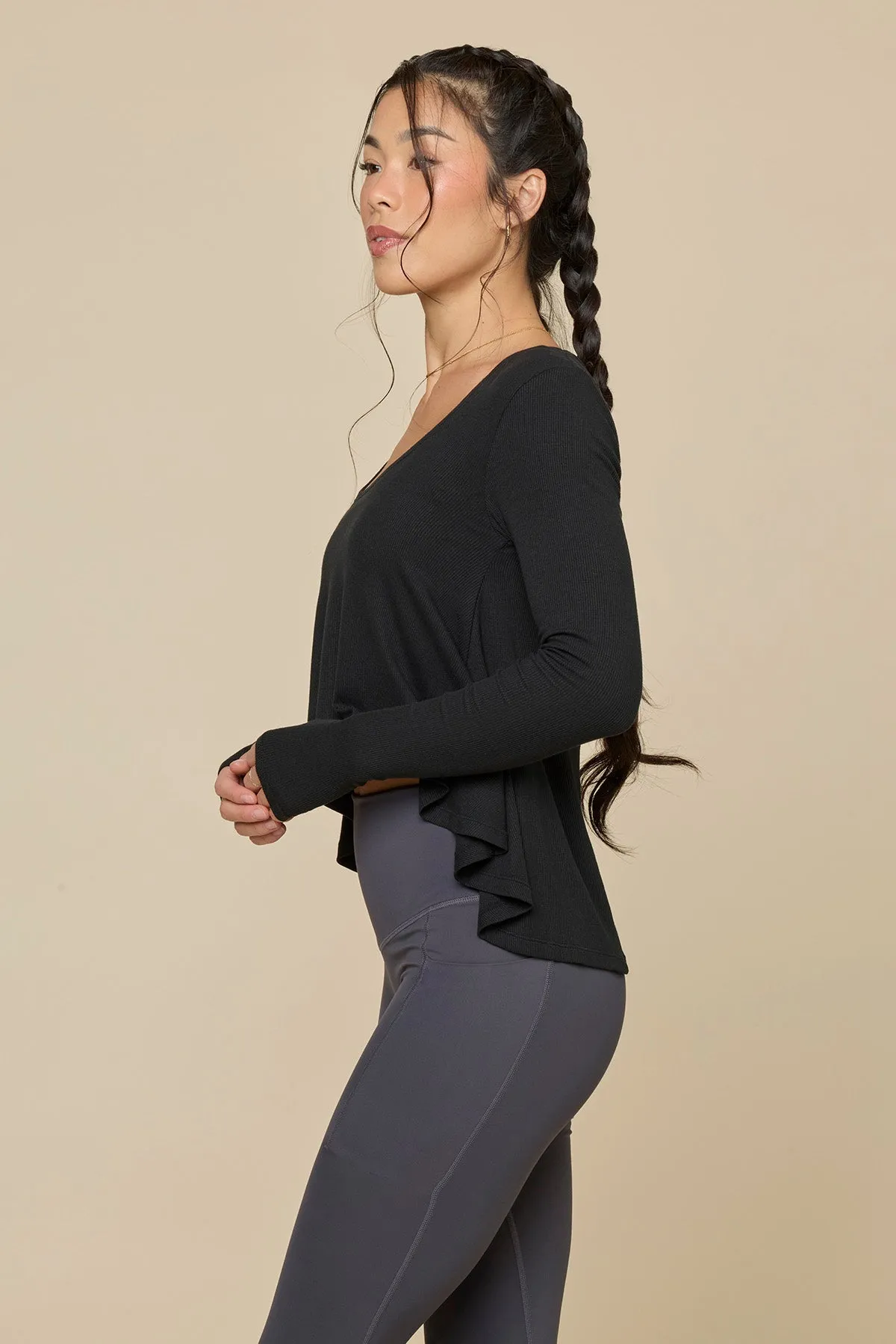 Go With The Flow Long Sleeve Top - Black sold by POPFLEX product image thumbnail 3