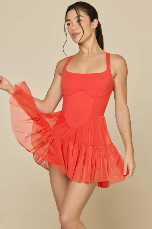 Corset Pirouette Dress - Cayenne sold by POPFLEX