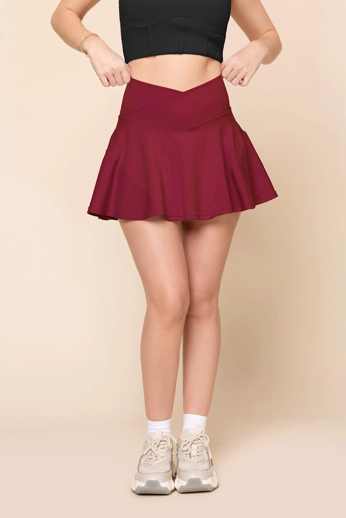 Crisscross Hourglass® Twirl Skort - Sangria sold by POPFLEX product image thumbnail 5