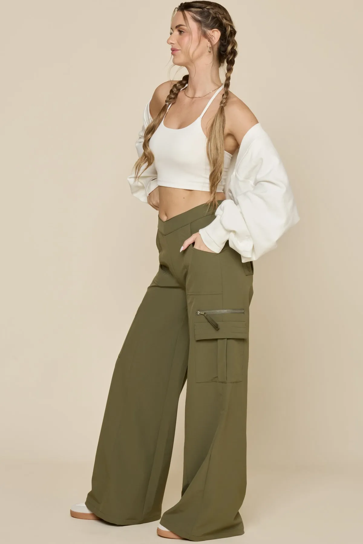 Y2K Cargo Pant - Dark Olive sold by POPFLEX product image thumbnail 3