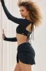Tranquil Twist Long Sleeve Bikini Top - Black sold by POPFLEX
