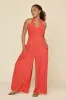Halter Go with the Flow Jumpsuit - Cayenne sold by POPFLEX
