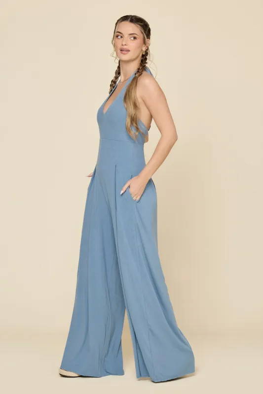 Halter Go with the Flow Jumpsuit - Cool Creek sold by POPFLEX