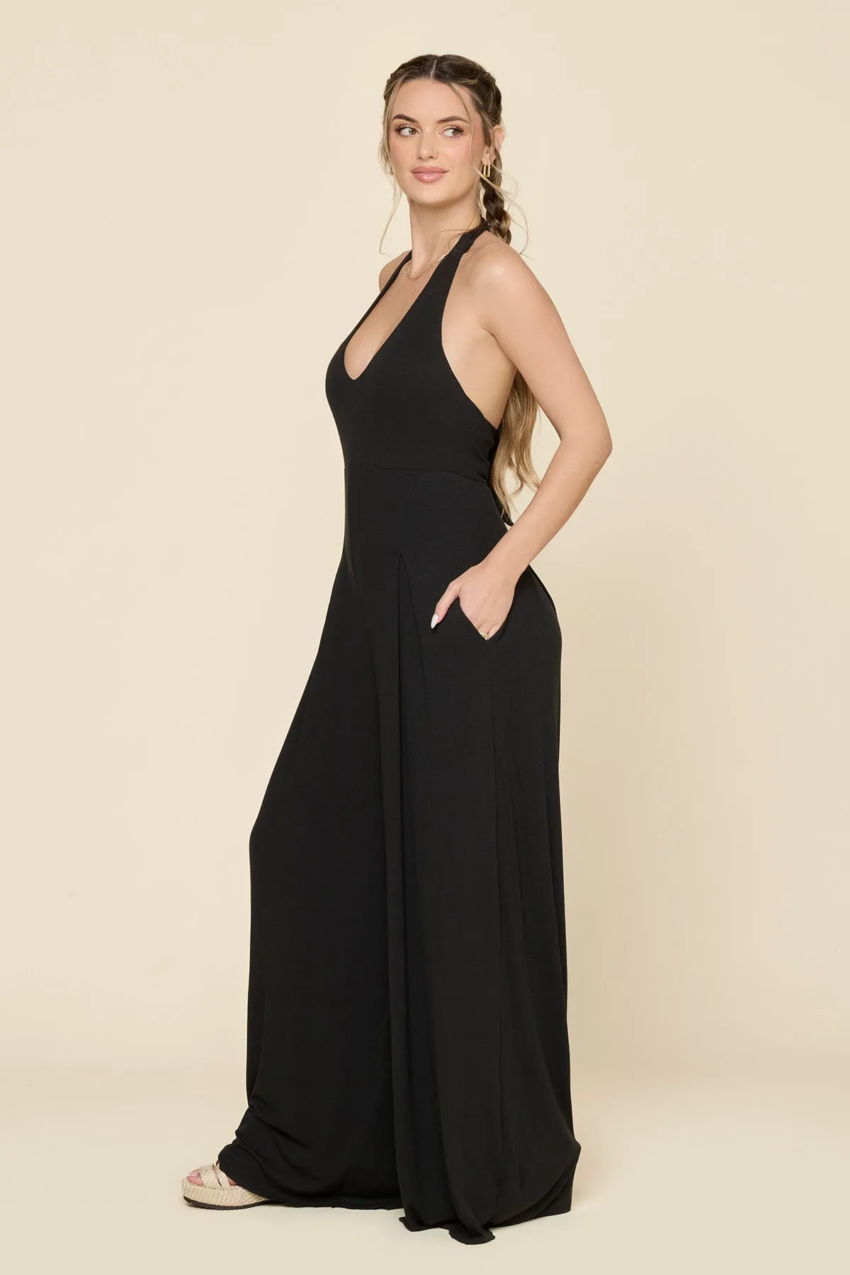 Halter Go with the Flow Jumpsuit - Black sold by POPFLEX product image thumbnail 3