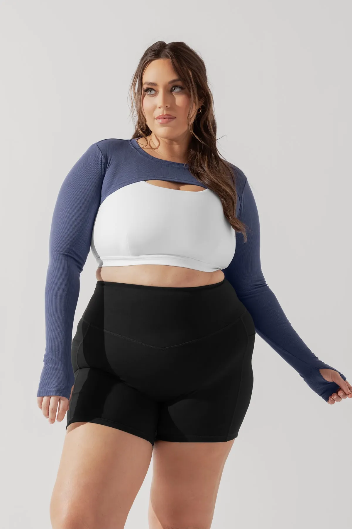 Relevé Ribbed Shrug - Nightshadow Blue sold by POPFLEX product image thumbnail 3