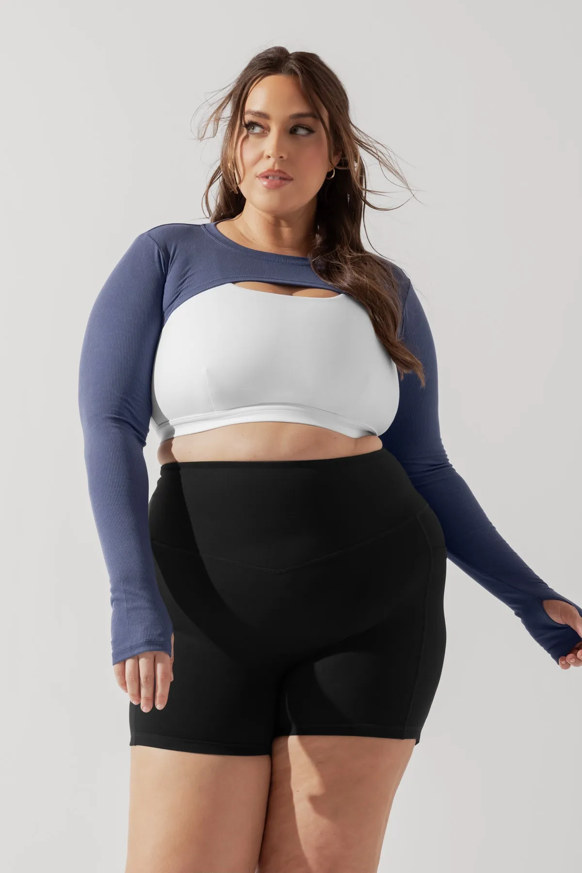 Relevé Ribbed Shrug - Nightshadow Blue sold by POPFLEX product image thumbnail 5