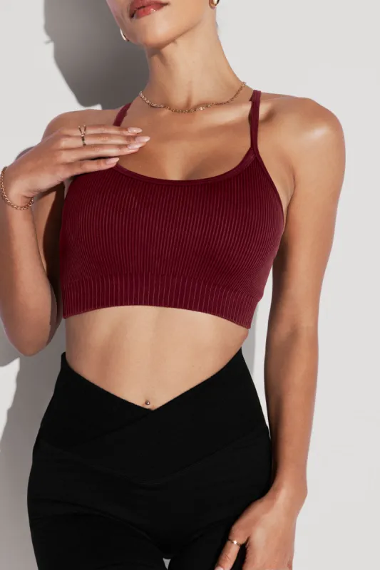 What's the Scoop Seamless Bra - Garnet sold by POPFLEX