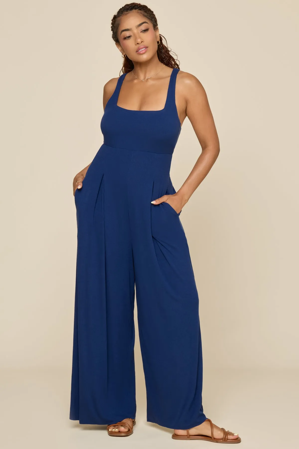 Go With The Flow Jumpsuit - Sapphire sold by POPFLEX product image thumbnail 4